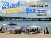 Beach stickers half price Aug. 1
