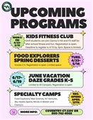 Upcoming programs