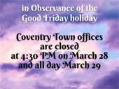 Town Hall closed for Good Friday holiday