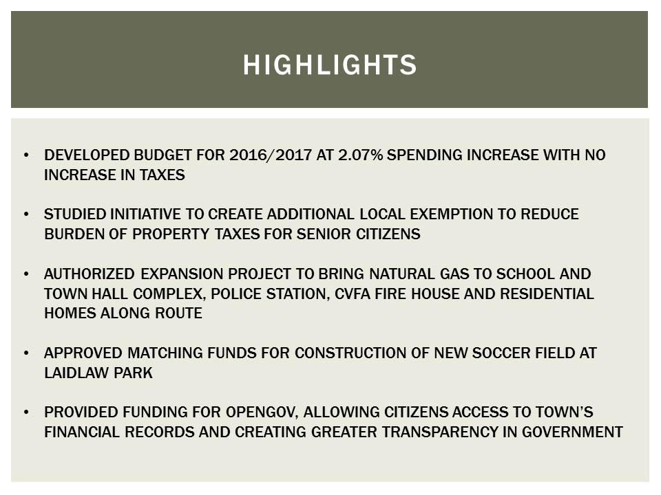 Town Council Highlights