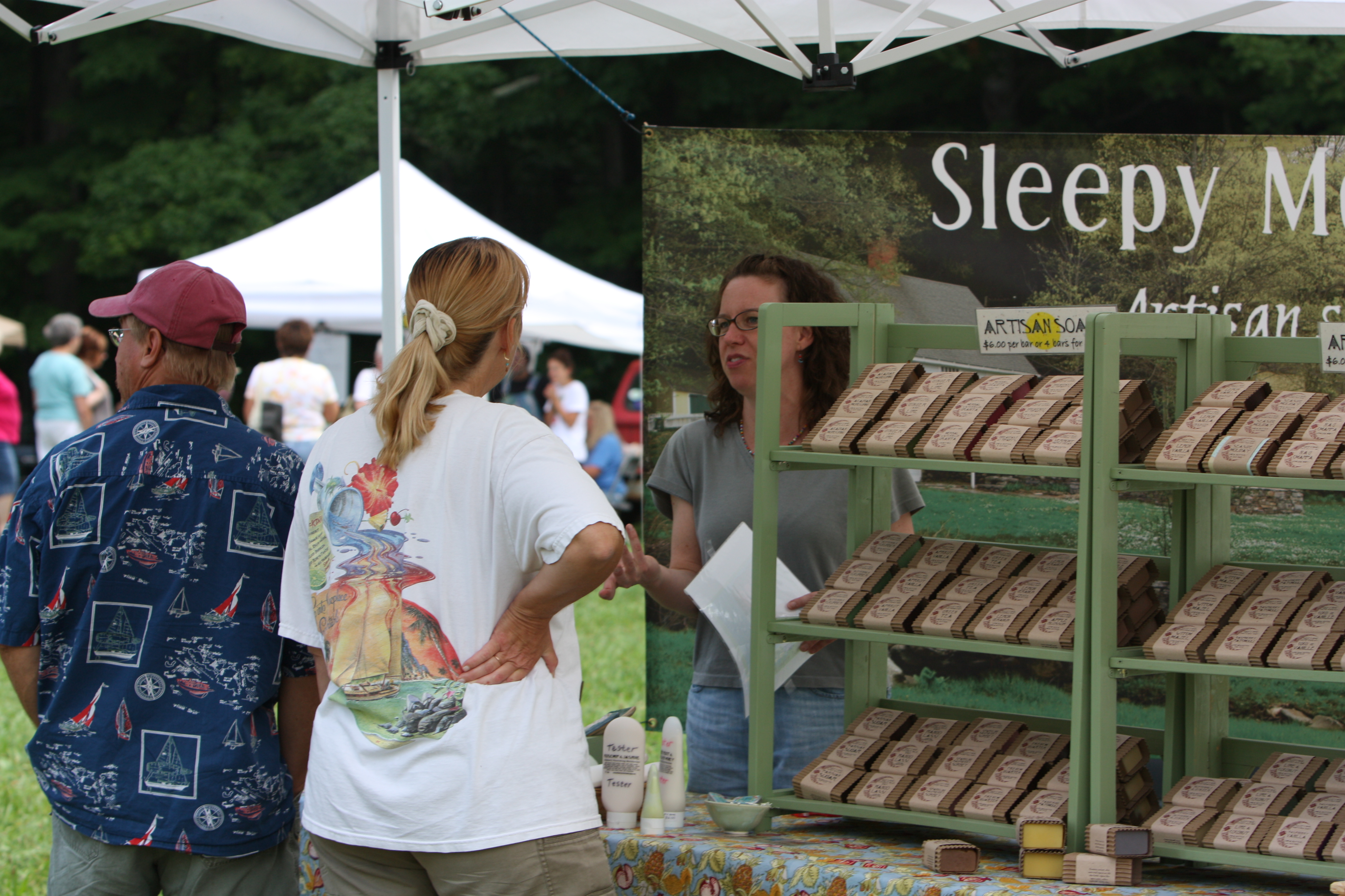 Man and woman shopping