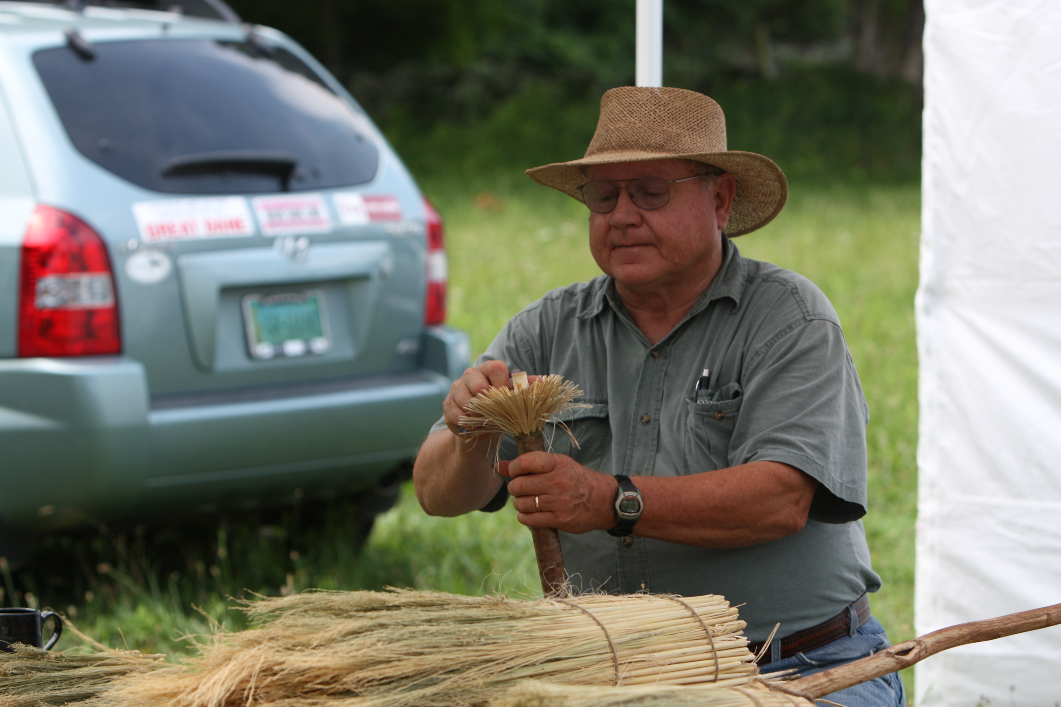 Man with straw