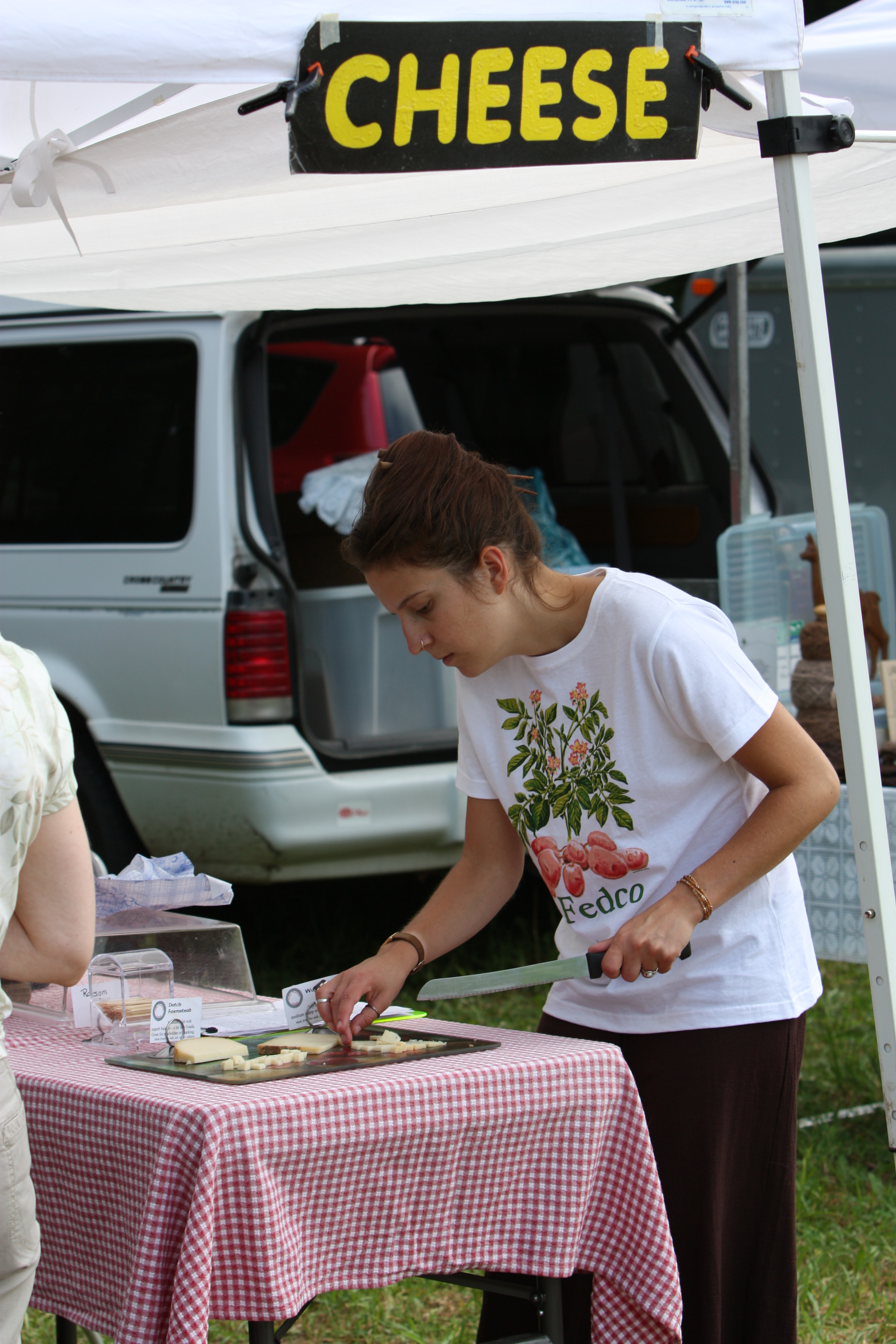 Woman cutting food
