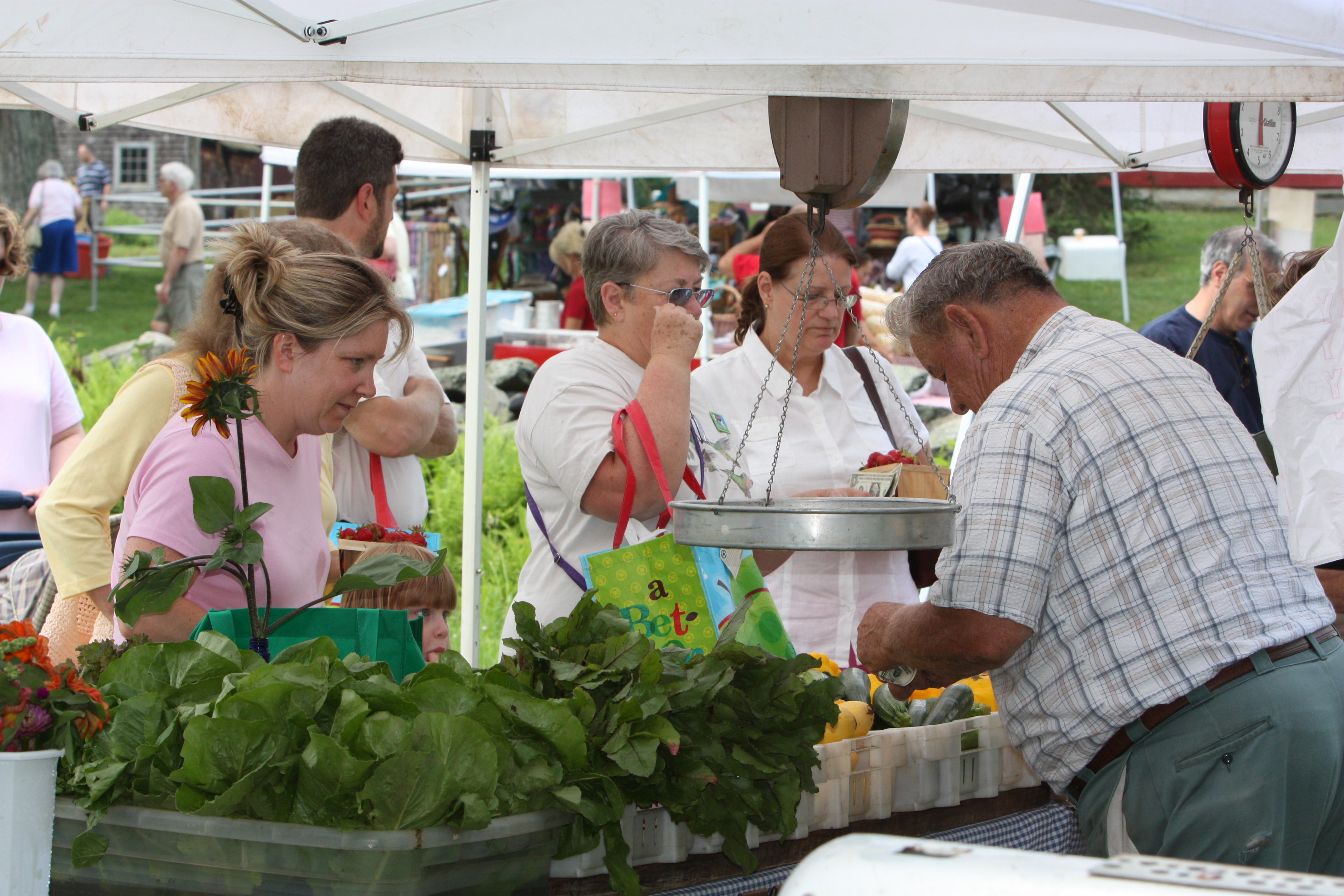 Man helping customers