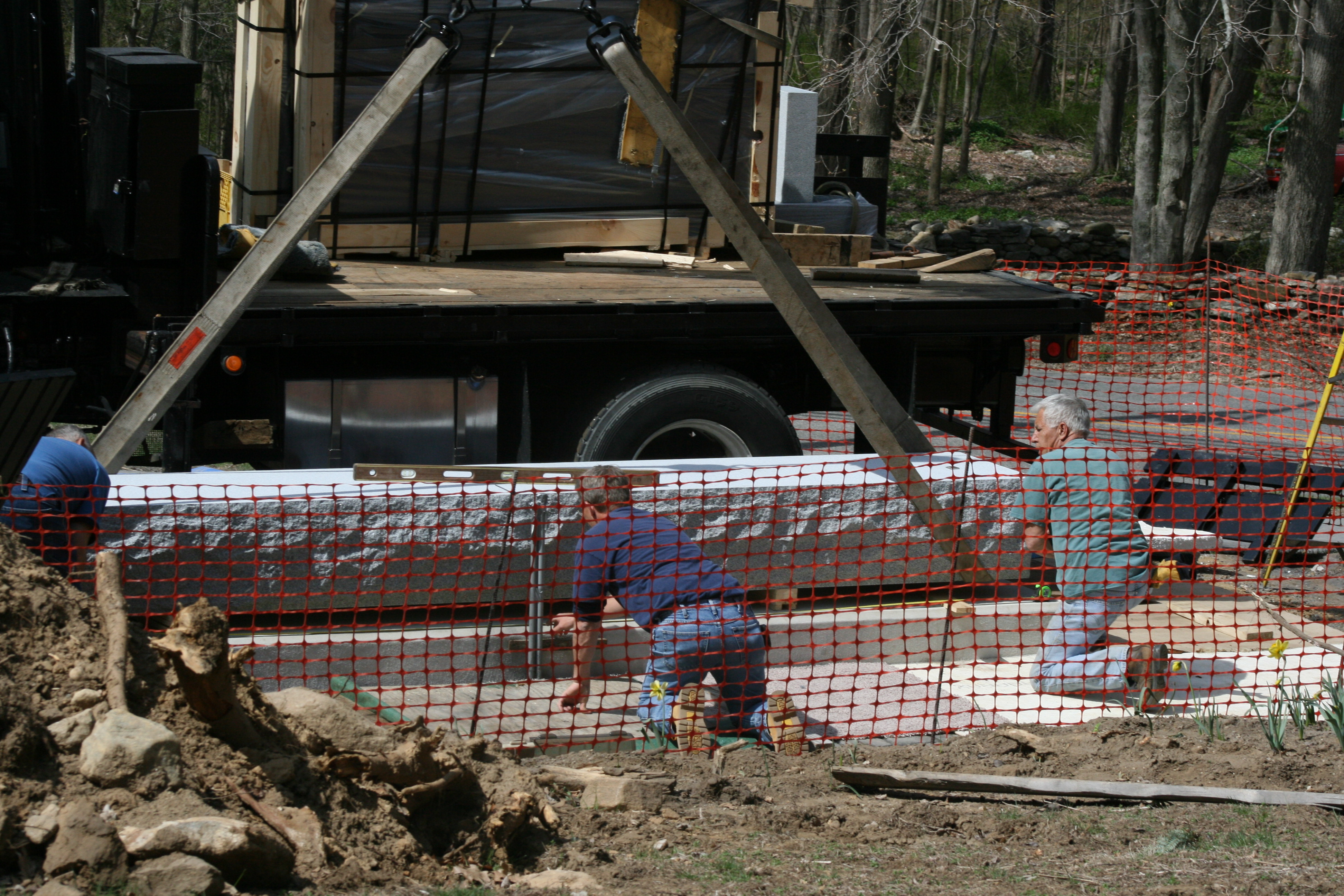Construction of the base and foundation