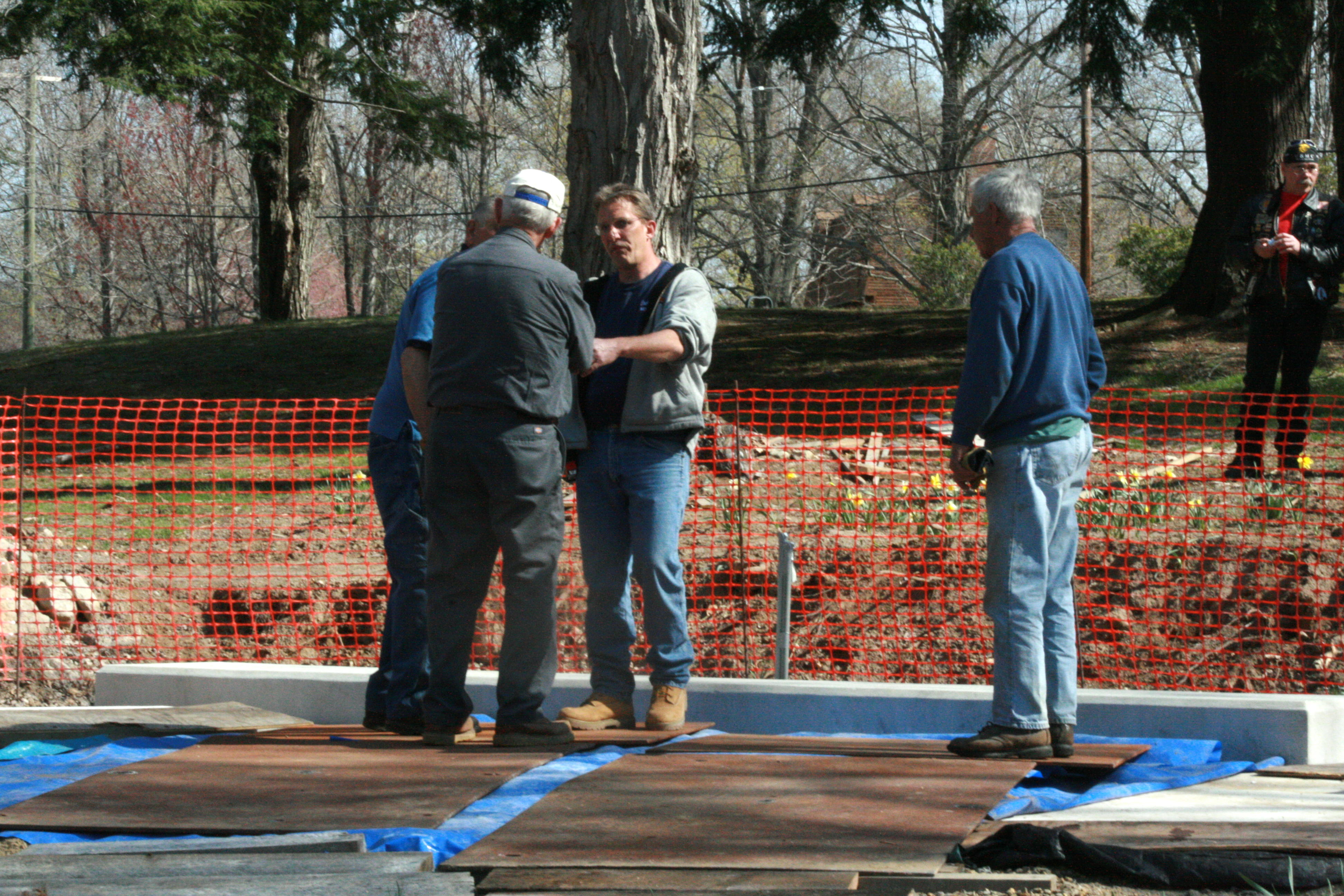 Working on the monument