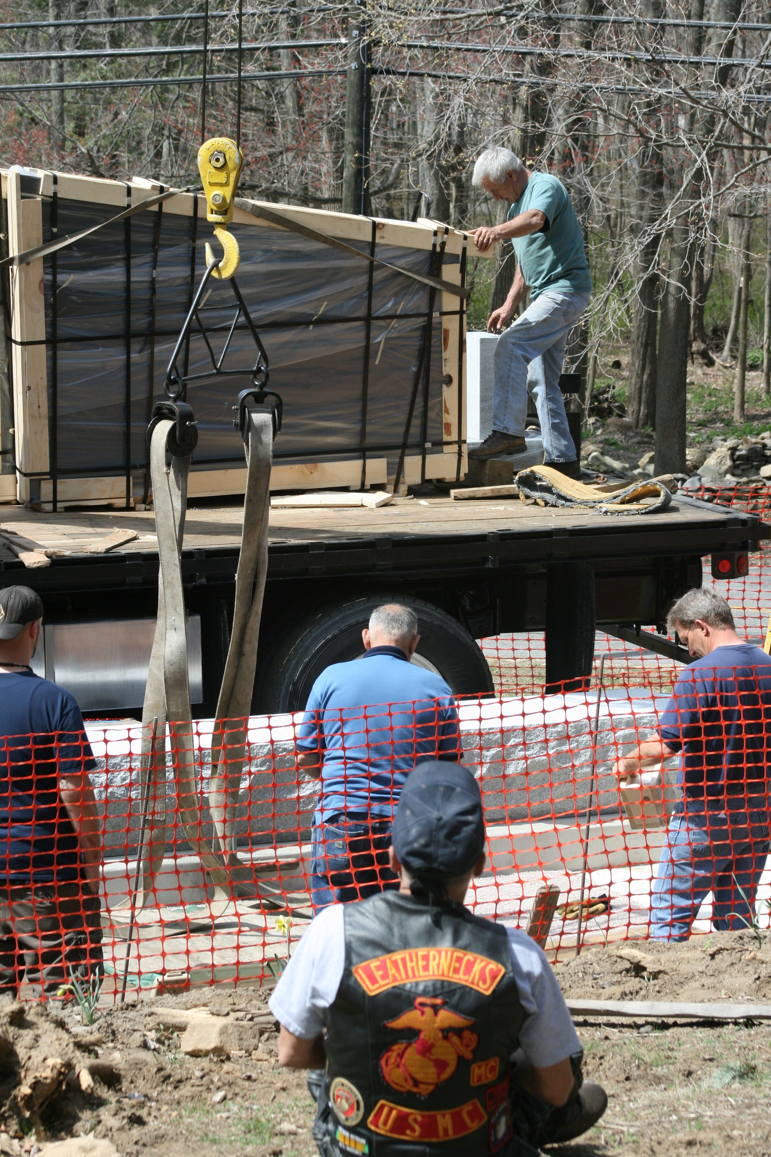 Working on the monument