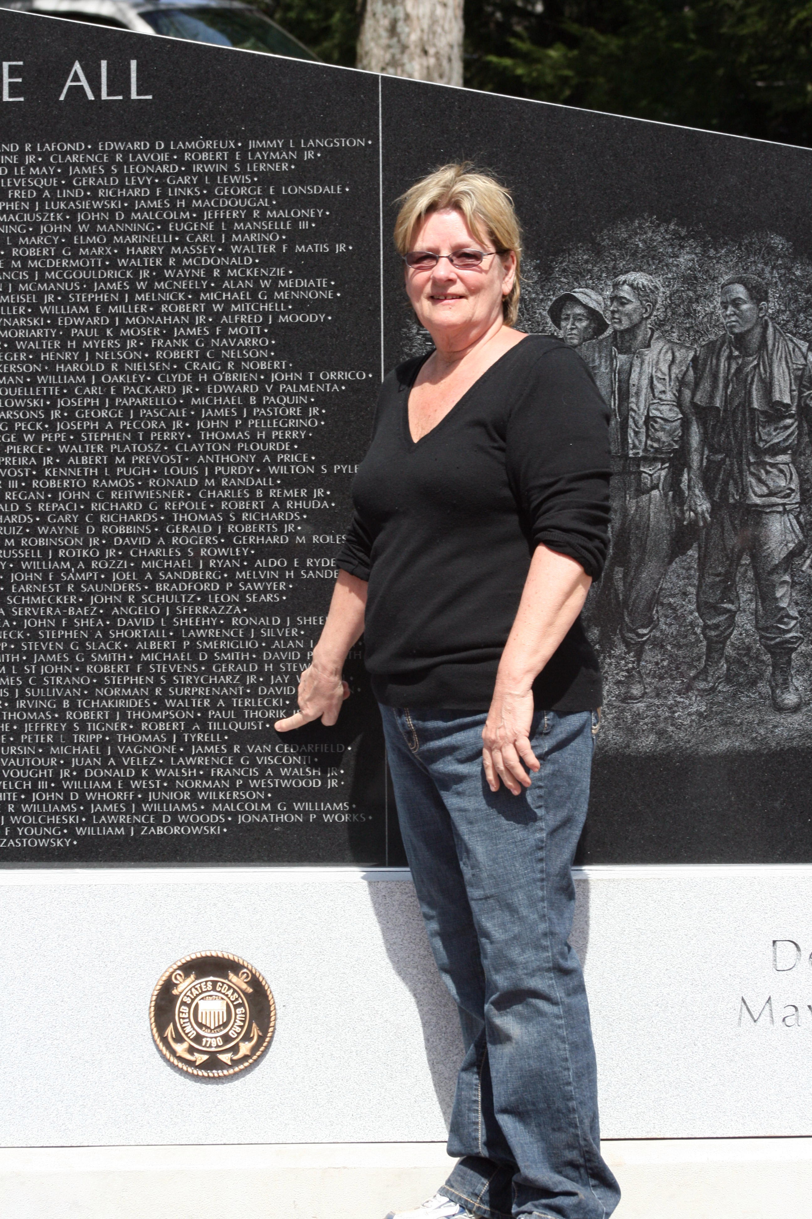 Jean showing her brother's name