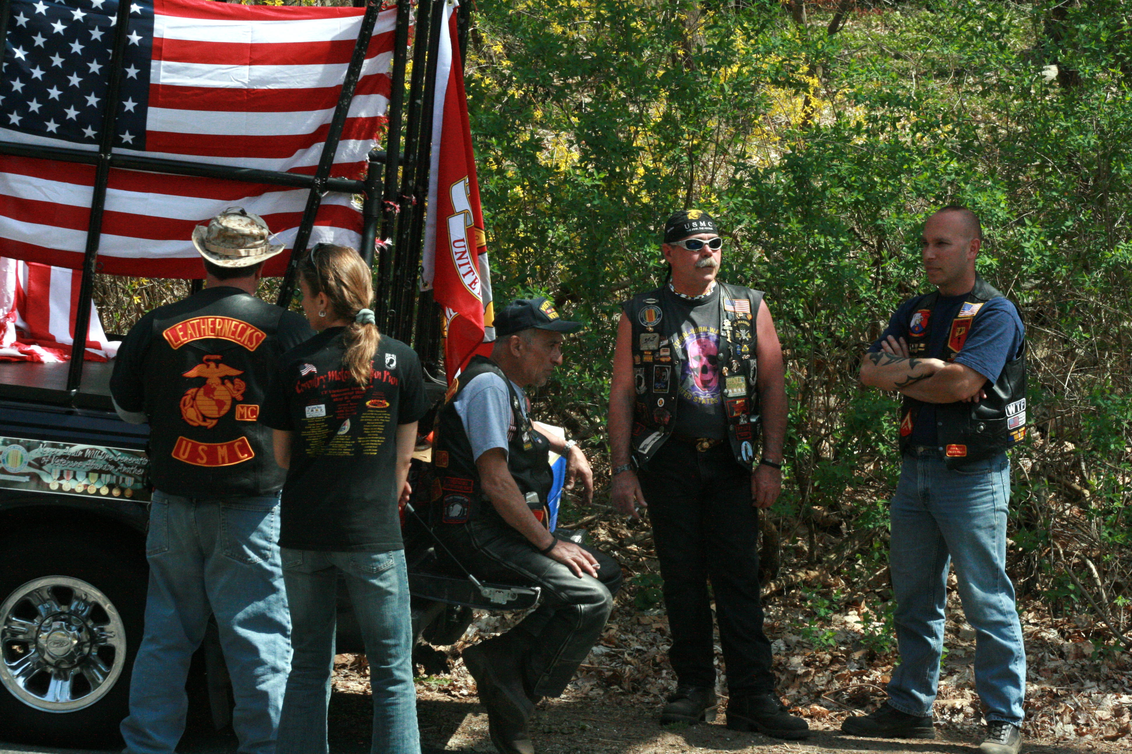 Veterans and the American flag