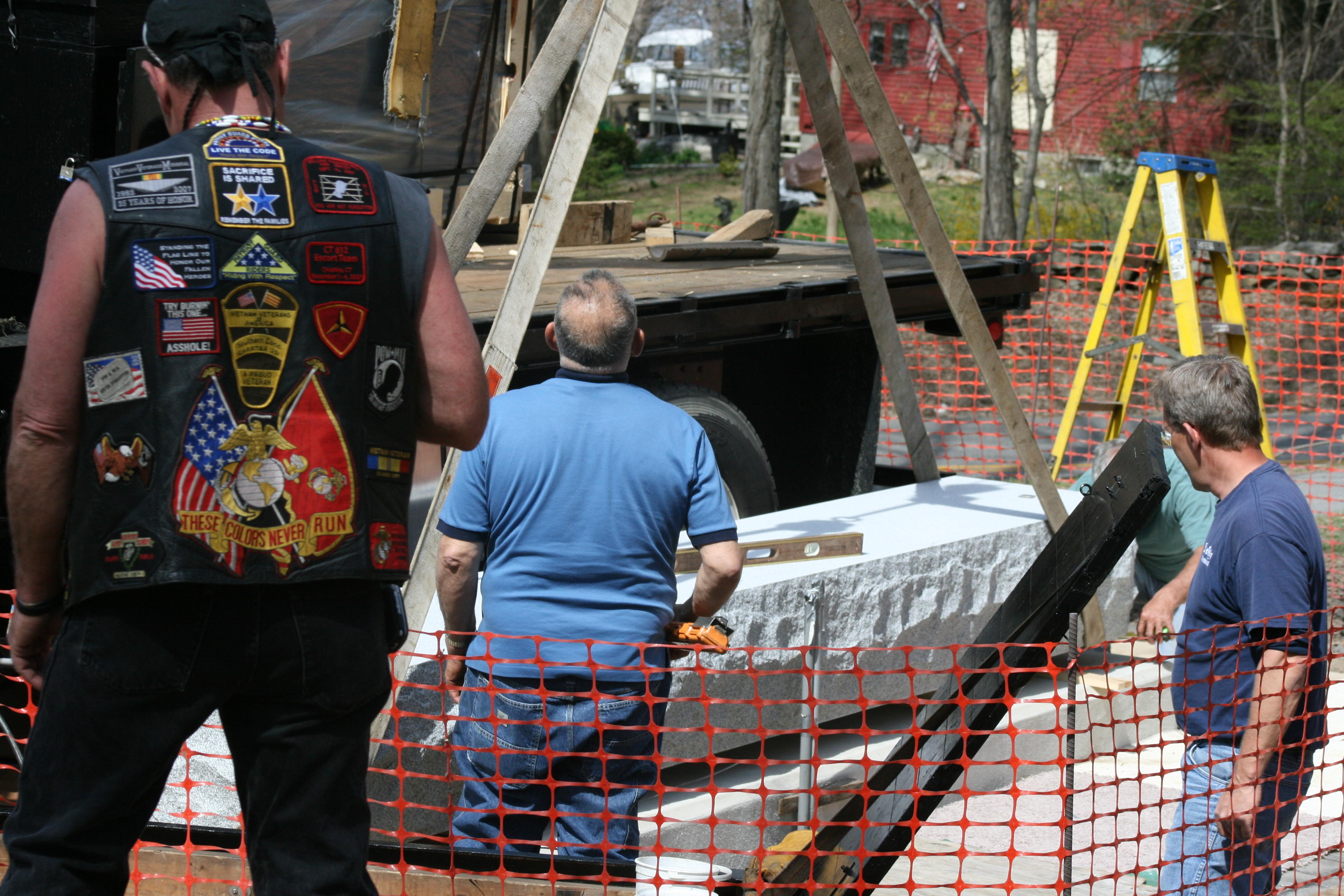 Lowering the base onto the platform