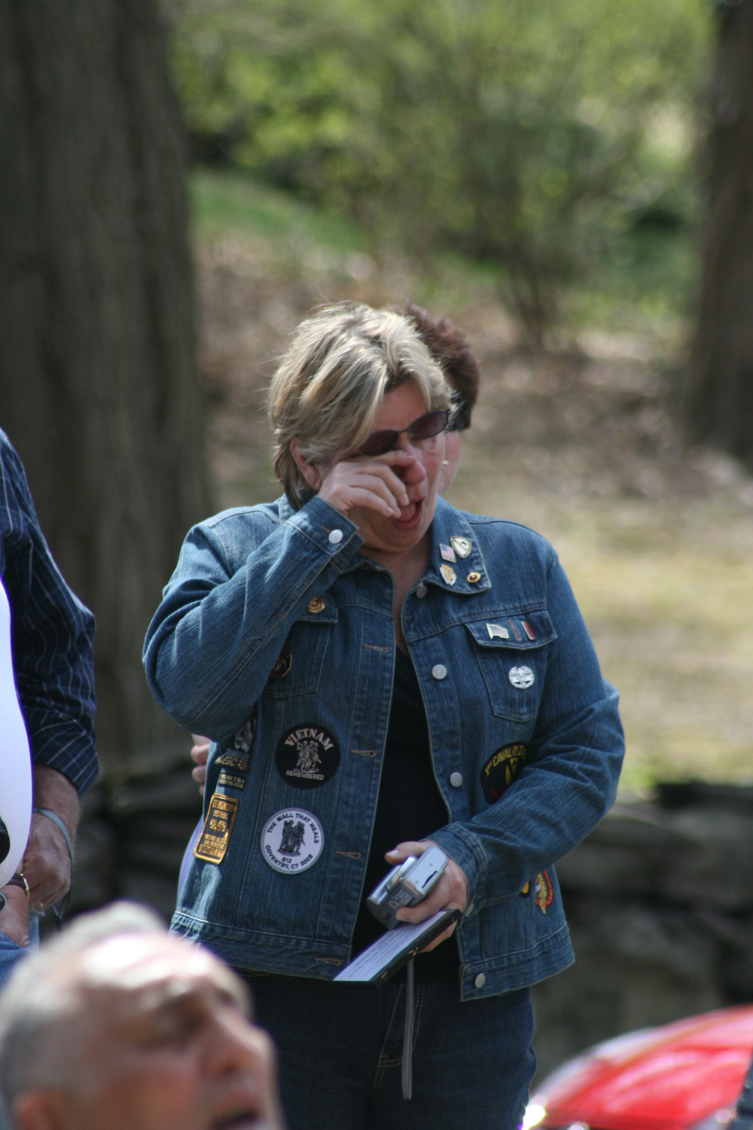 Jean wipes away a tear