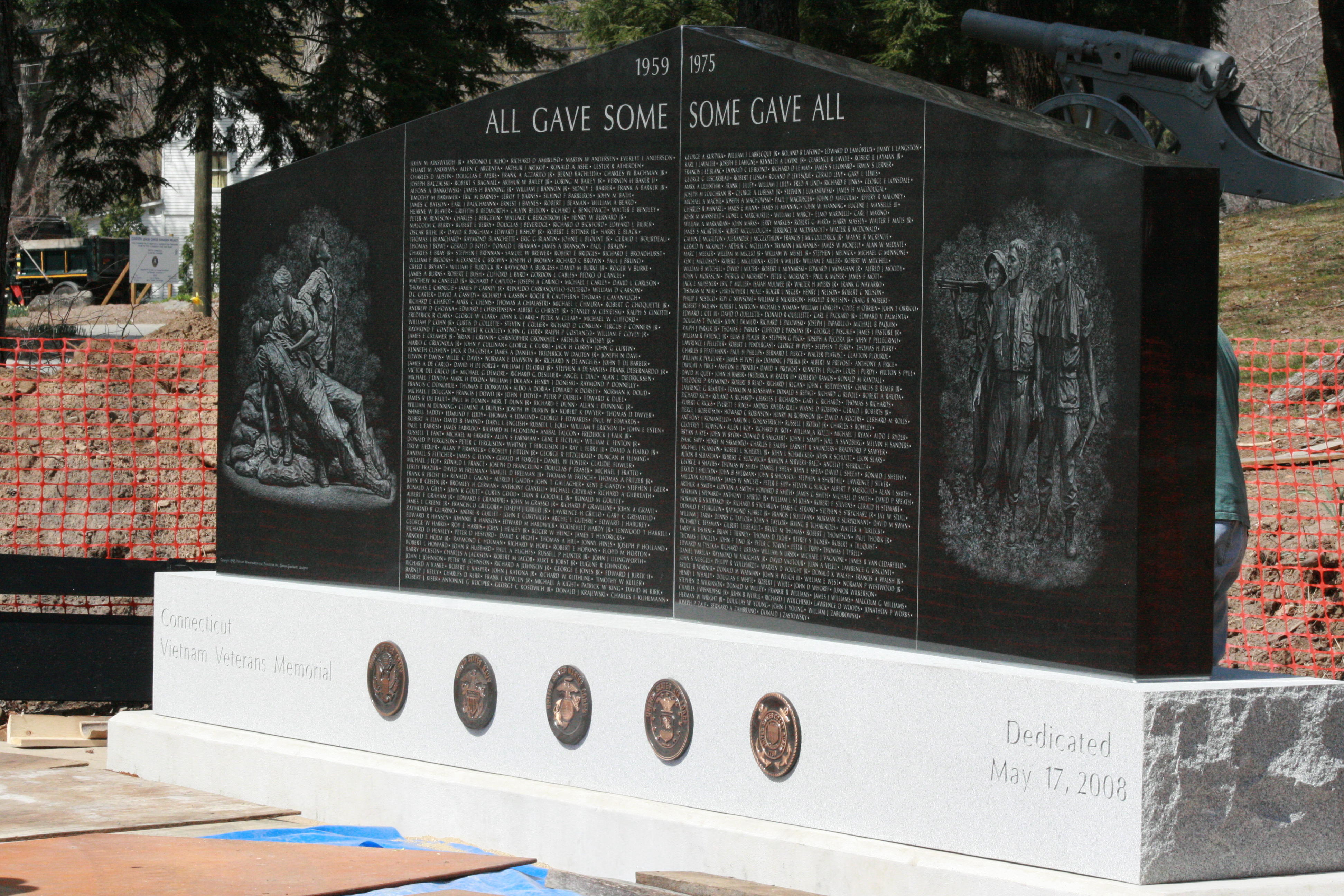 Names on memorial